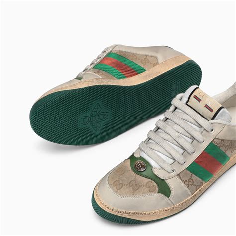 gucci beige screener sneakers|gucci denim sneakers.